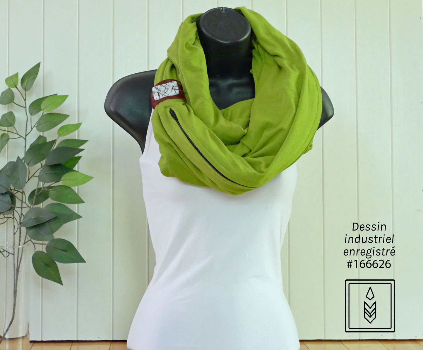 Infinity green lime scarf for women