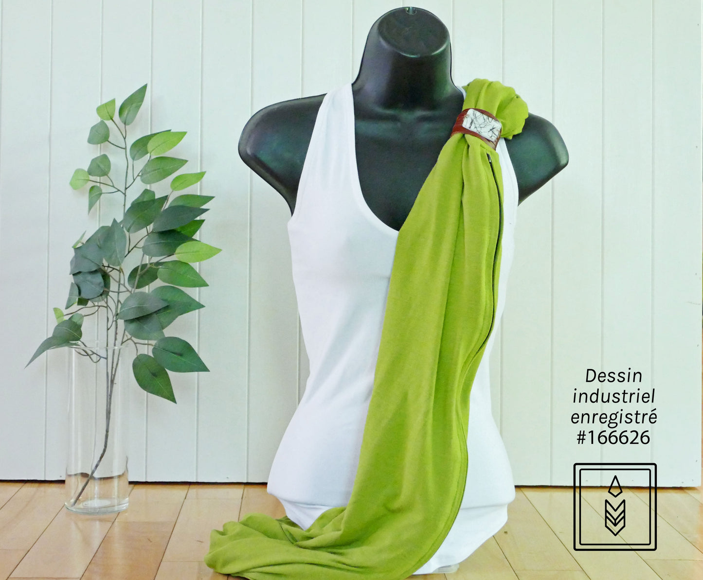 Infinity green lime scarf for women