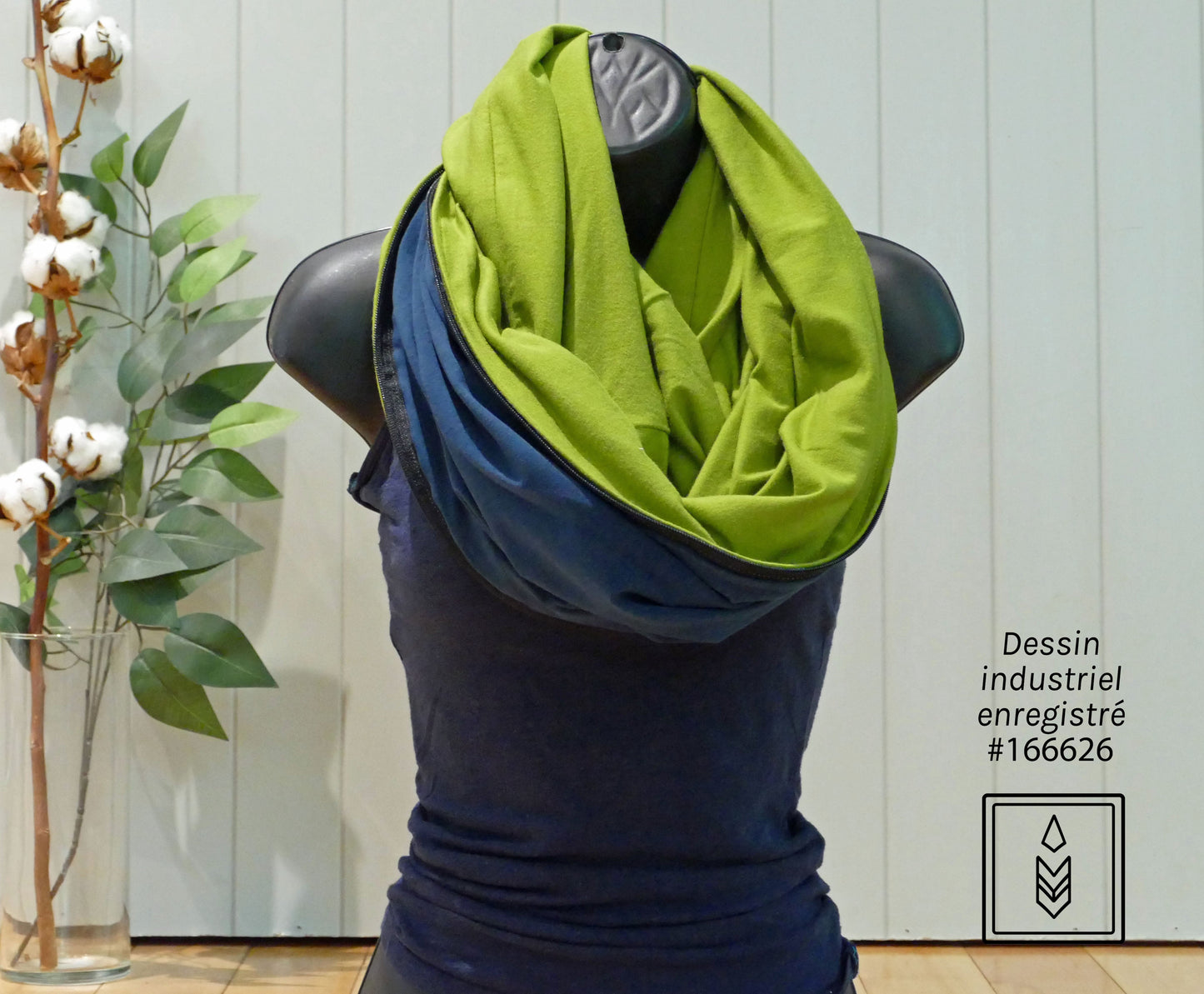 Infinity green lime scarf for women