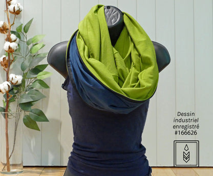 Foulard infini vert lime pour femme