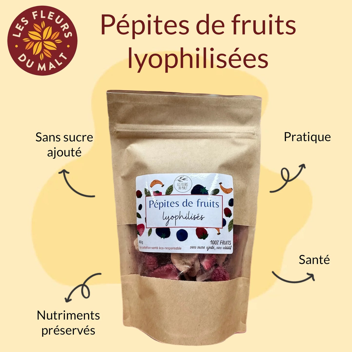 Freeze-dried fruit nuggets