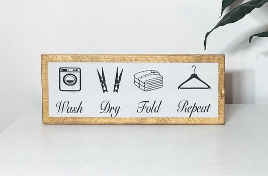 Wooden poster for farmhouse style laundry room