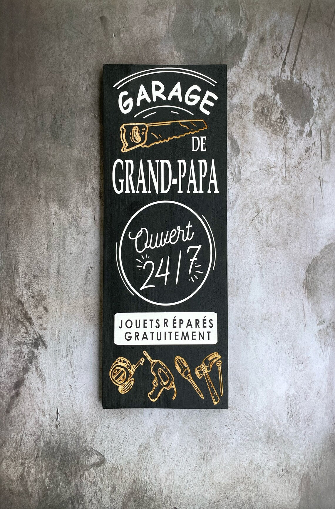 Wooden sign for dad or grandpa’s garage, Fathers' Day gift, Garage sign open 24 hours