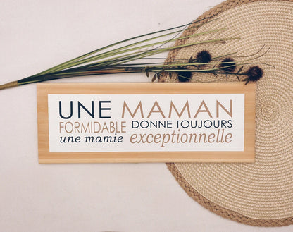 Affiche en bois personnalisée : Artisanat Québécois pour Maman, Grand-maman ou Mamie. Cadeau unique, peint à la main