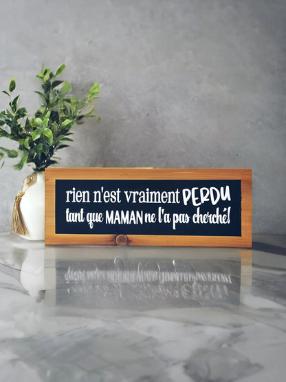 Affiche en bois personnalisée : Artisanat Québécois pour Maman. Cadeau unique pour maman, peint à la main