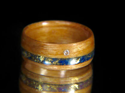 Lapis lazuli ring,  Lapis Lazuli Wood Ring, Lapis ring, Lazuli ring, Lazuli, Blue Ring, Lapis lazuli, Lapis, Gemstone ring, Wood ring, Mens wedding band, Handmade, Montreal