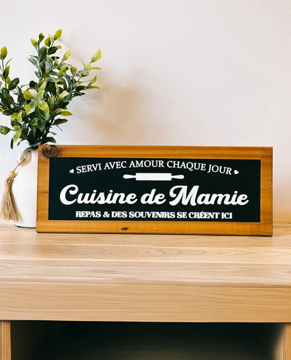 Affiche de bois pour la cuisine de maman, mamie ou grand-maman. Décoration pour la cuisine.