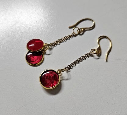 Jumelles rouges | Boucles d'oreilles