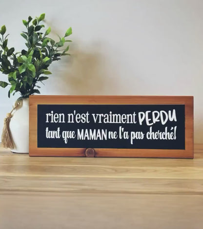 Affiche en bois personnalisée : Artisanat Québécois pour Maman. Cadeau unique pour maman, peint à la main