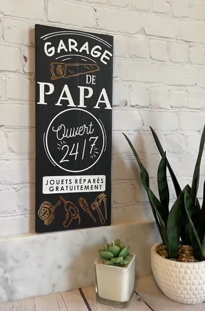 Wooden sign for dad or grandpa’s garage, Fathers' Day gift, Garage sign open 24 hours